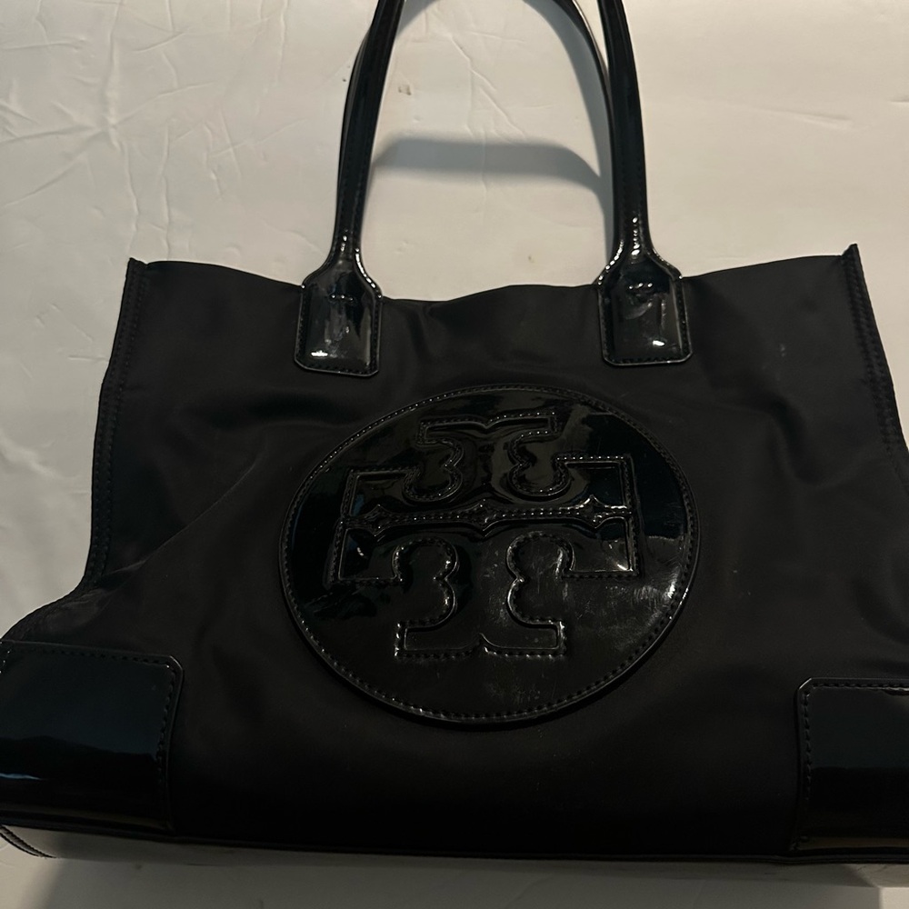 Tory Burch Black Tote with Glossy Logo